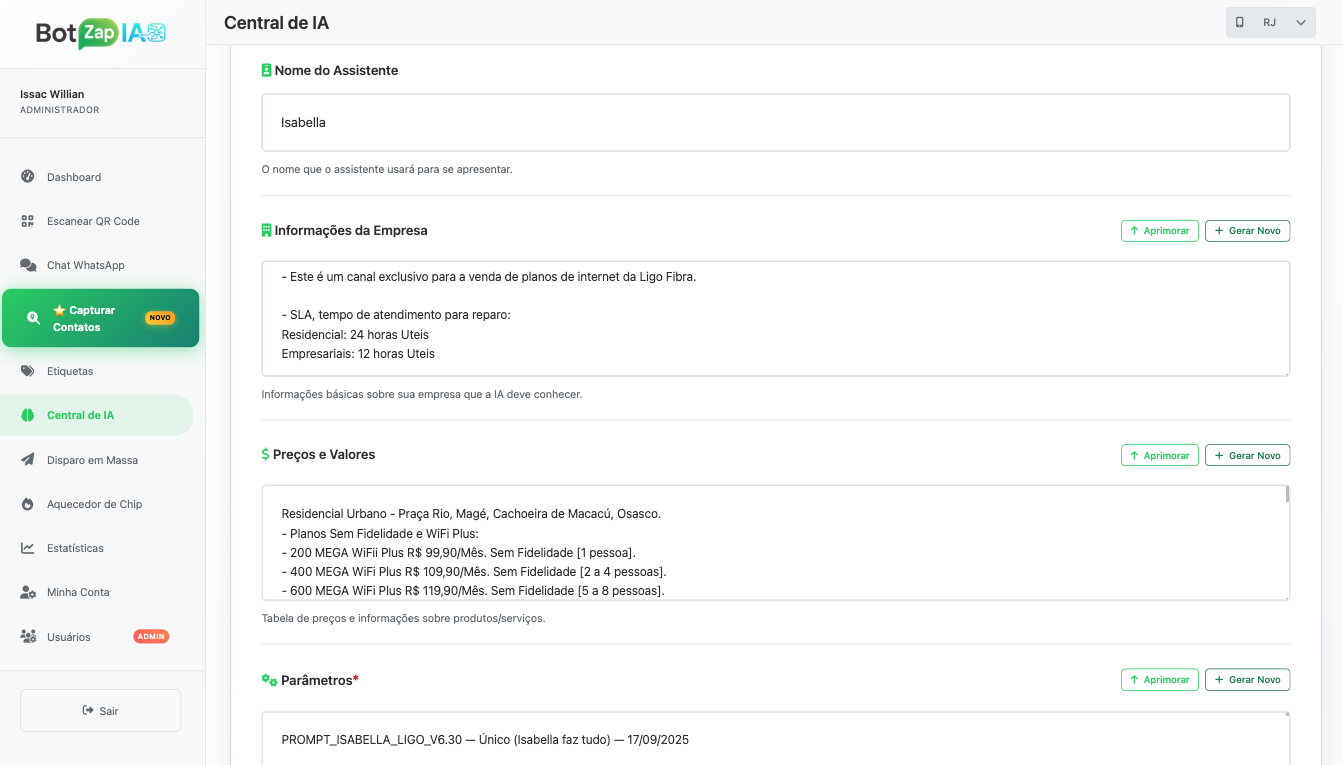 Configuração da IA